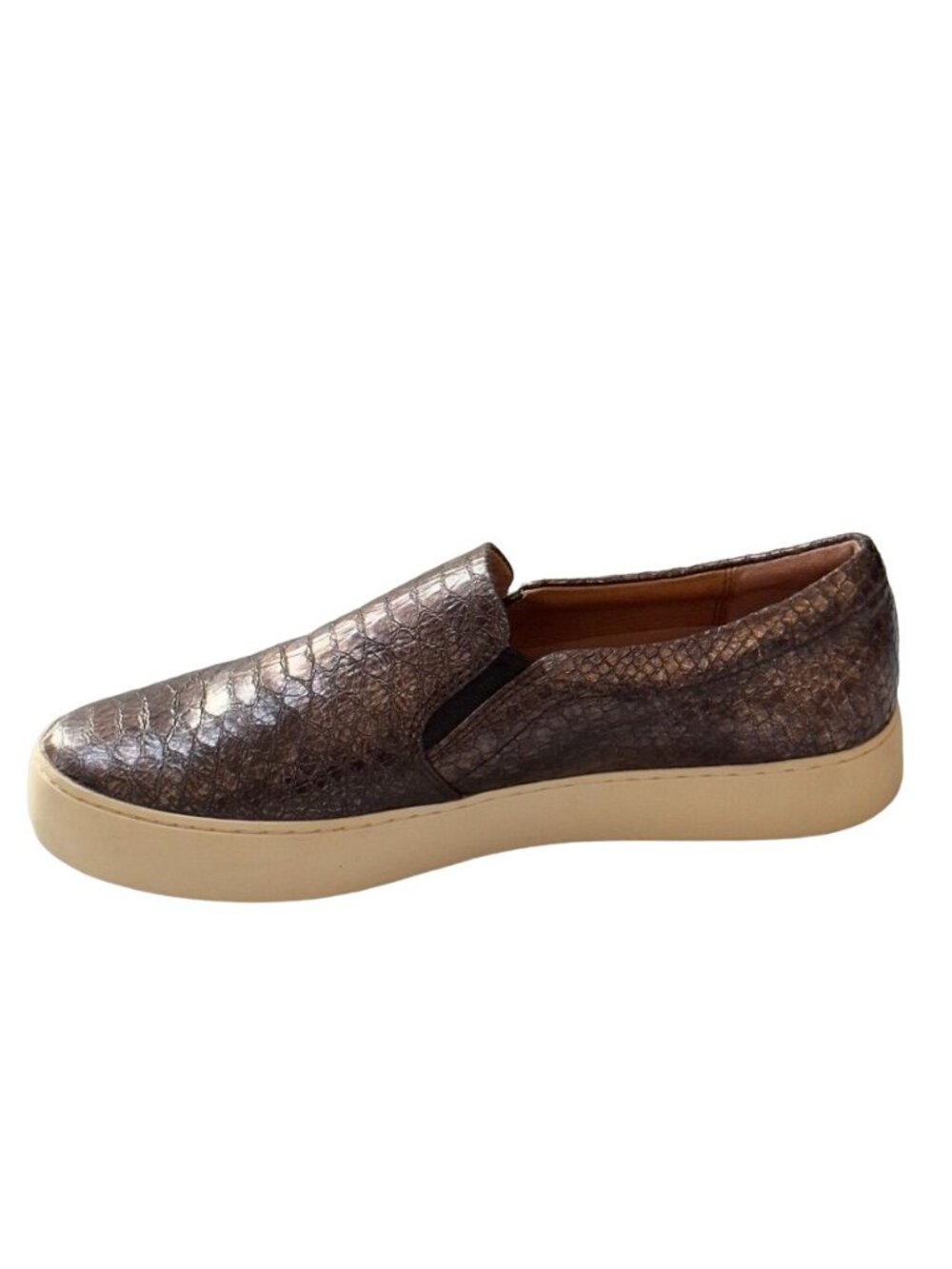 Frye Women's 8.5M Metallic Pewter Slip-On Sneakers - Picture 8 of 14